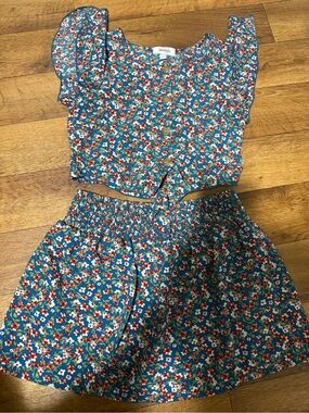 Speechless Kids Girls' Teal Floral Two-Piece Dress Set